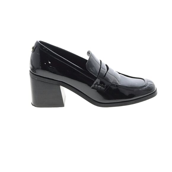 Marc Fisher Block Heeled Black KChris Loafer Size 7M NIB